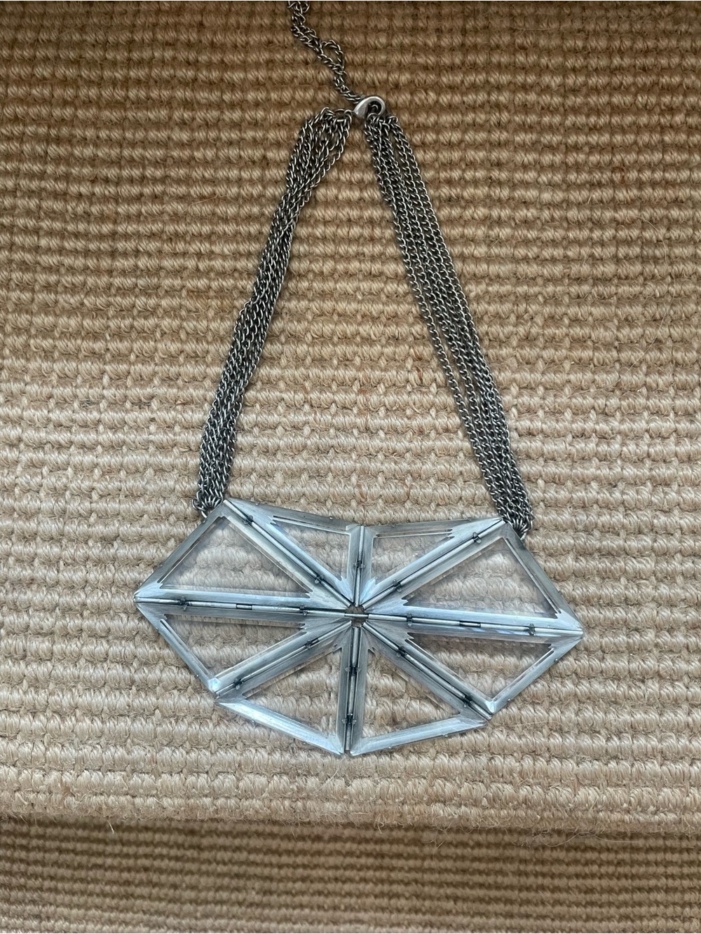 Vintage Nicole Miller Geometric Silver-Tone Statement Necklace